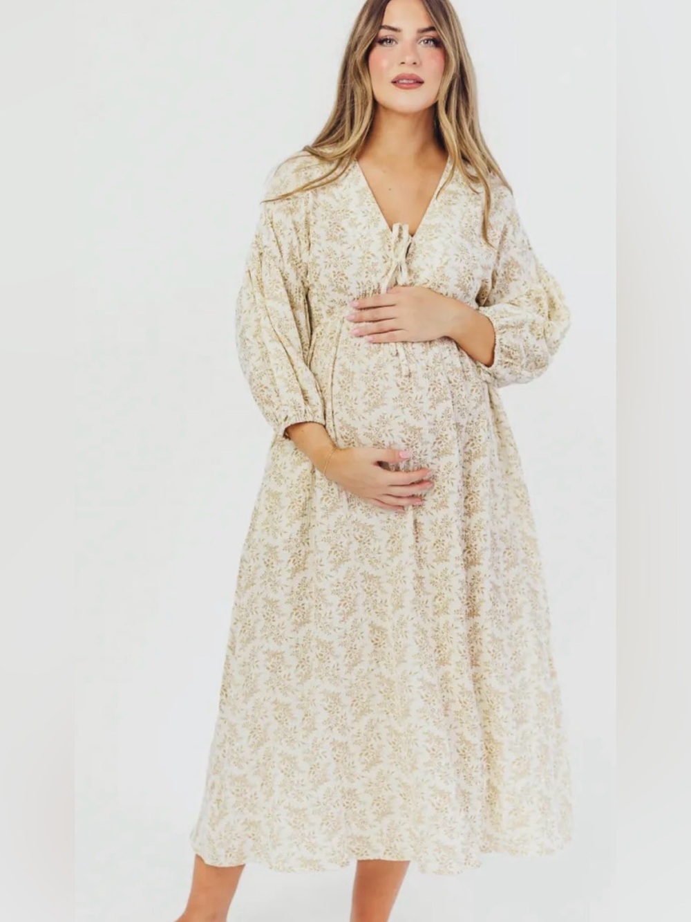 Worth Collective Tan Floral Hunter Dress Small - Picture 6 of 7